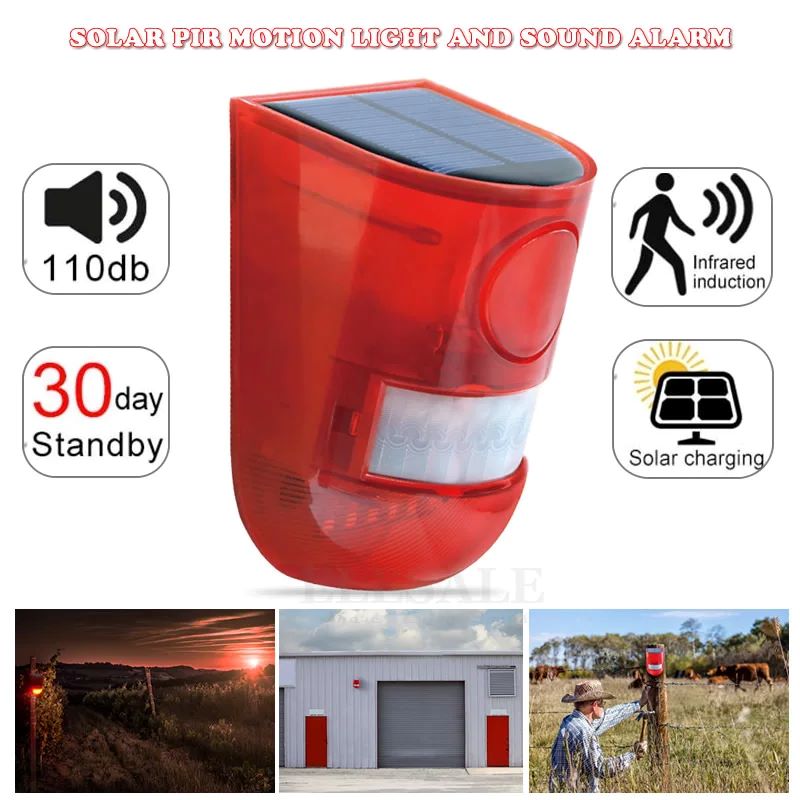 Sim Gsm Alarm - Lampe d'alarme solaire étanche avec détection