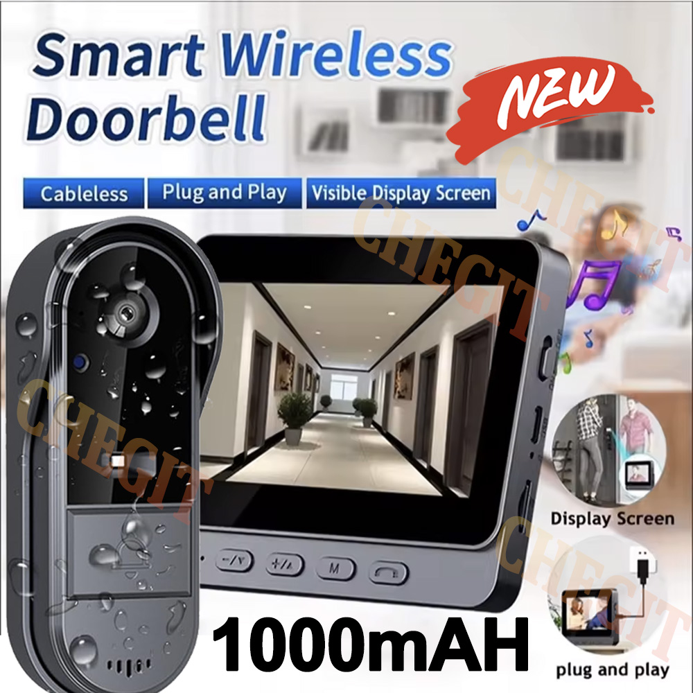 Home Security No Wifi Needed - Sonnette Wifi sans fil avec caméra,