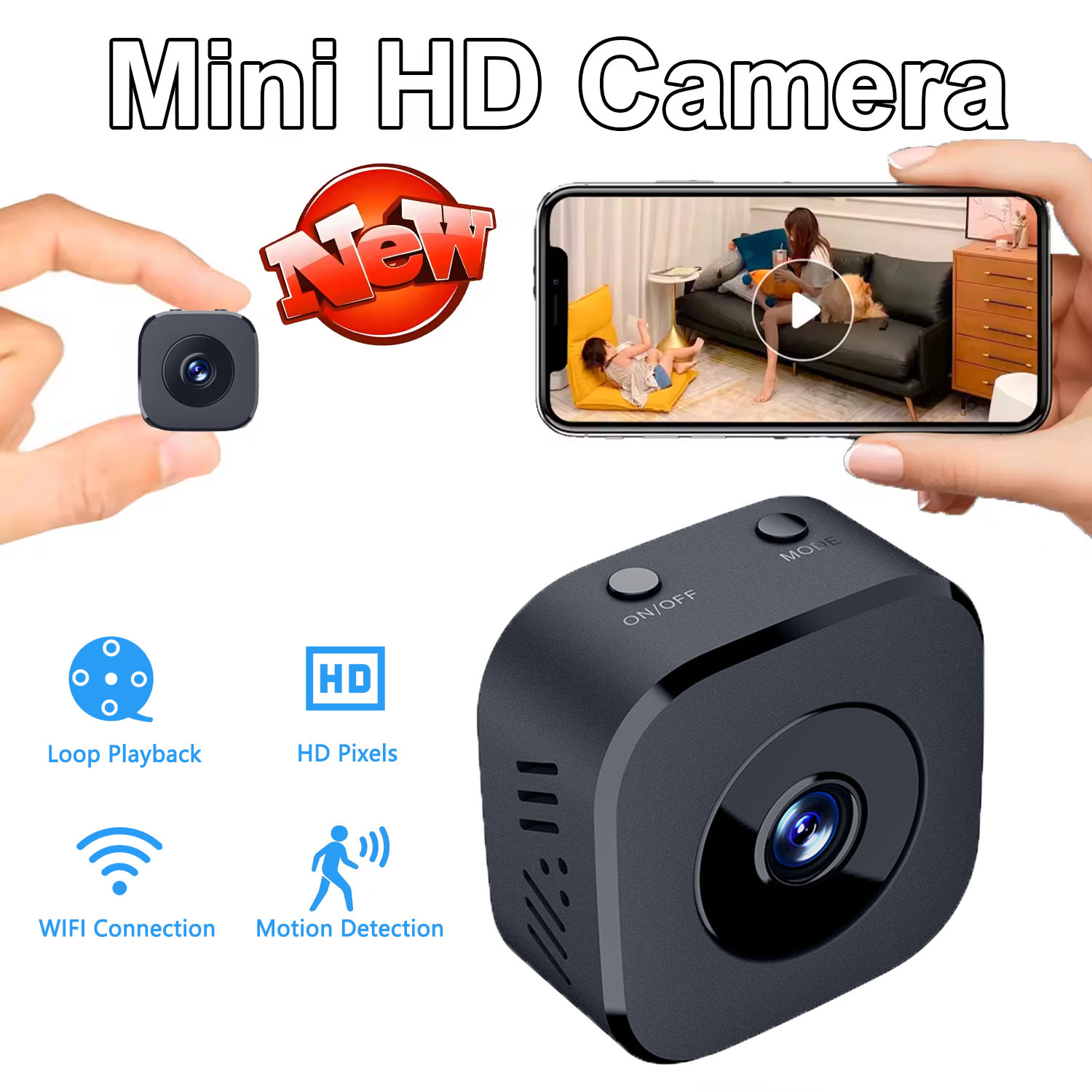Home Security No Wifi Needed - Caméra de sécurité 4K Mini Vision