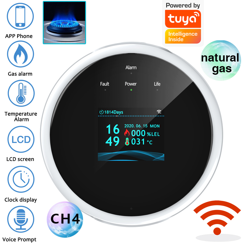 Home Security Technology - Capteur d'alarme de gaz WiFi 2.4G,