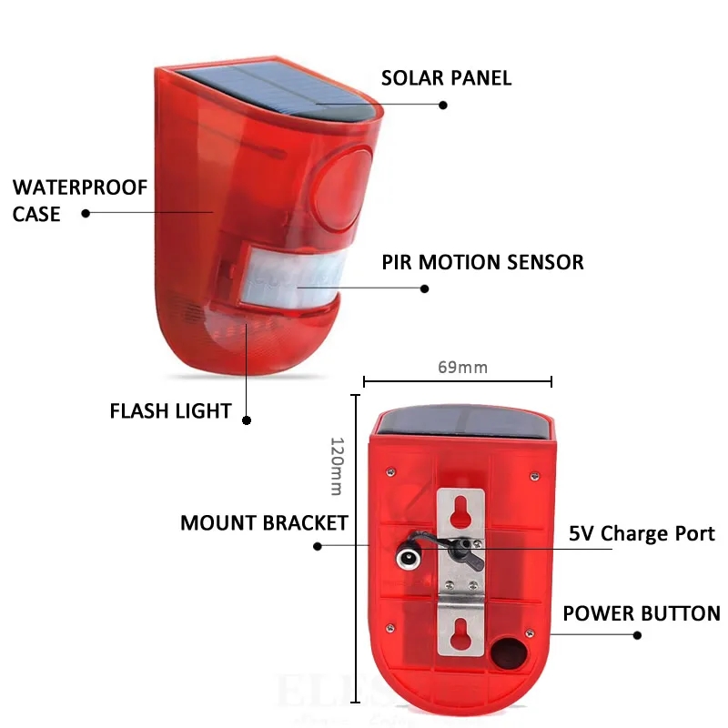 Lampe d'alarme solaire étanche - Sim Gsm Alarm avis et prix