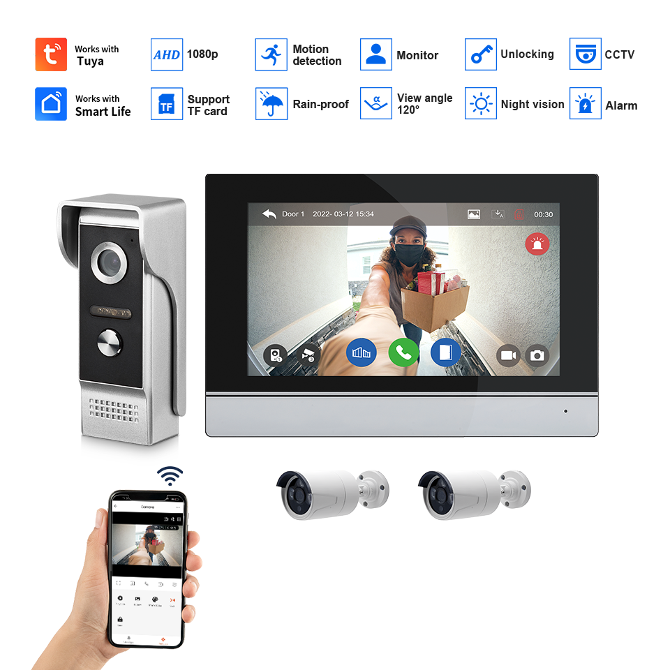Visiophone avec écran IPS de 7 - Home Security No Wifi Needed avis et prix